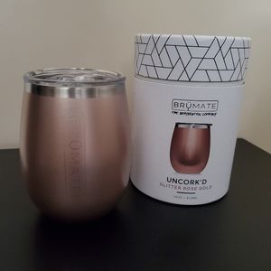 NIB Brumate Uncork'd Glitter Rose Gold 14oz